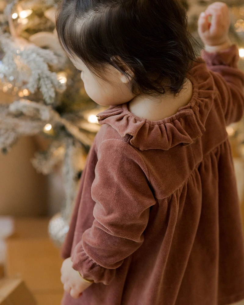 Cranberry Velour Dress