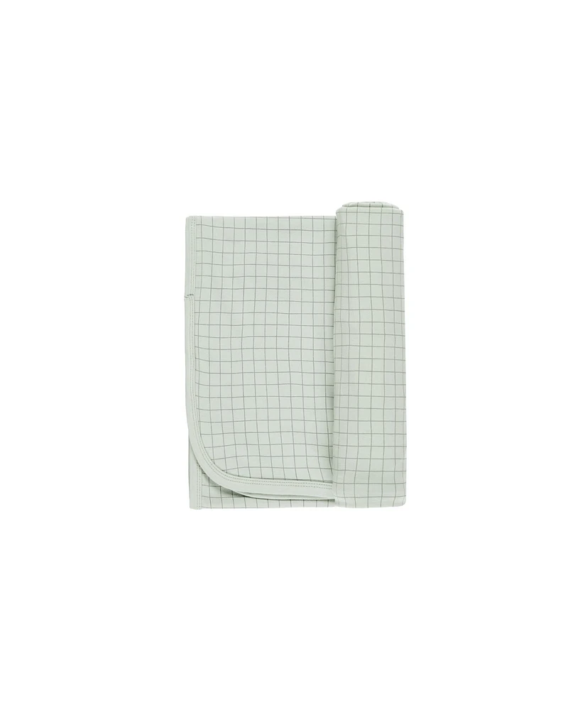 Sage Grid Bamboo Swaddle