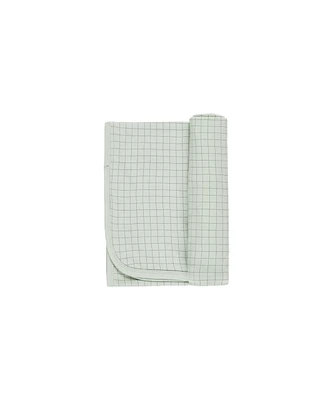 Sage Grid Bamboo Swaddle