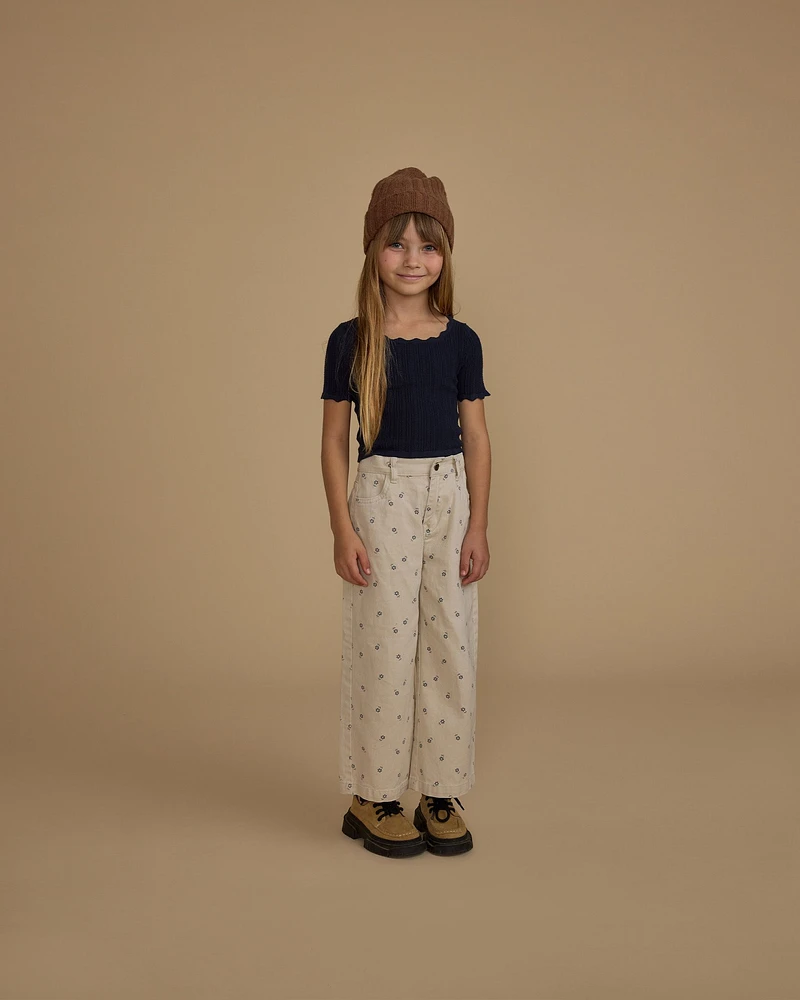 Blue Daisy Straight Leg Pant