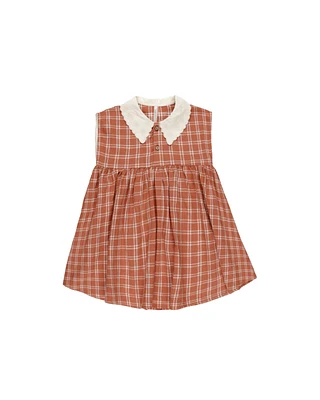 Poppy Check Collared Babydoll Dress