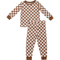 Rust Checkered Bamboo Cozy Set