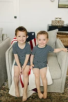 Navy Stripe Bamboo Cozy Set