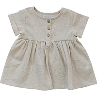 Oatmeal Linen Short Sleeve Dress