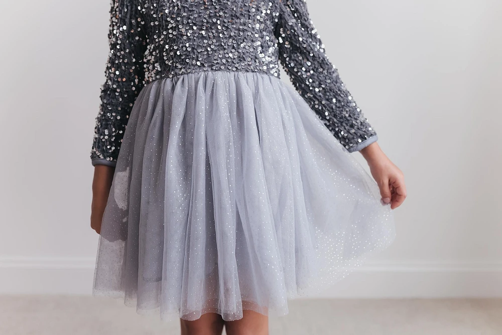 Silver Sequin Tutu Dress