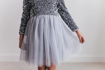 Silver Sequin Tutu Dress