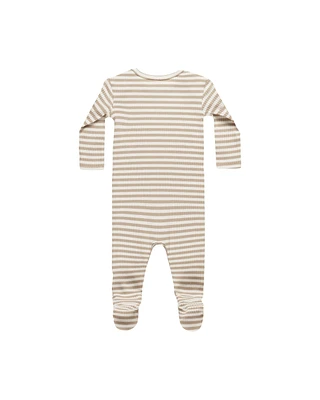 Latte Stripe Ribbed Footie