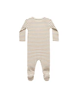 Latte Stripe Ribbed Footie