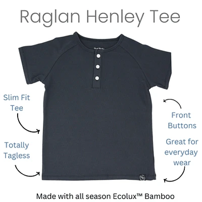 Charcoal Black Bamboo Henley