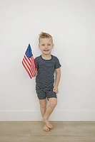 Navy Stripe Bamboo Cozy Set