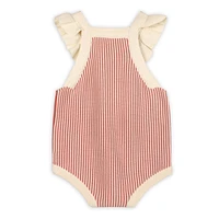 Cherry Stripe Ruffle Romper Set
