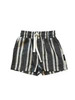 Charcoal Stripe Linen Shorts