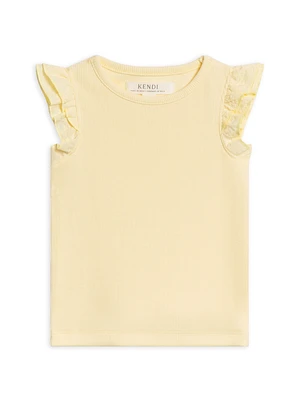 Butter Daphne Ribbed Ruffle Tank
