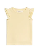 Butter Daphne Ribbed Ruffle Tank