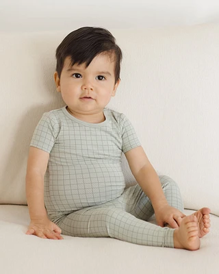 Sage Grid Bamboo Pajama Set