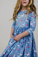 Blue Moon Unicorn Pocket Twirl Dress