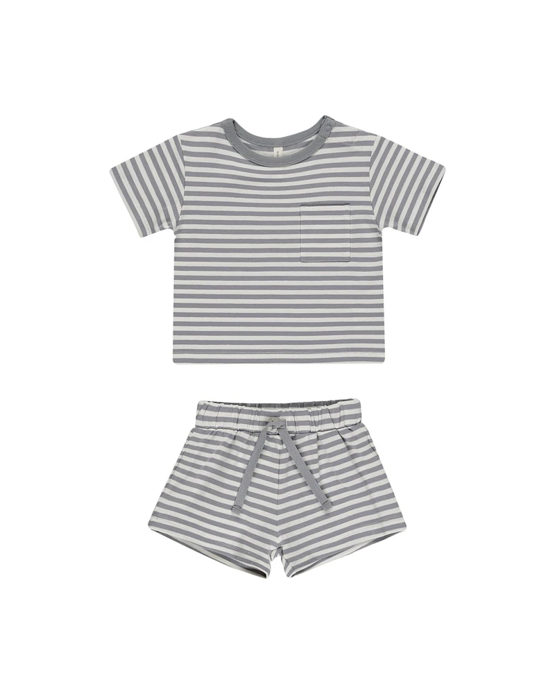 Stripe Pocket Tee + Short Set