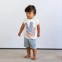 Rad, White & Blue Muscle Tee