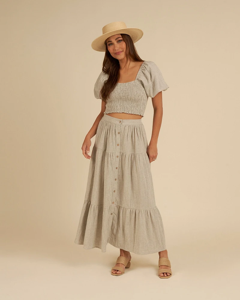 Women's Sage Gingham Joelle Skirt