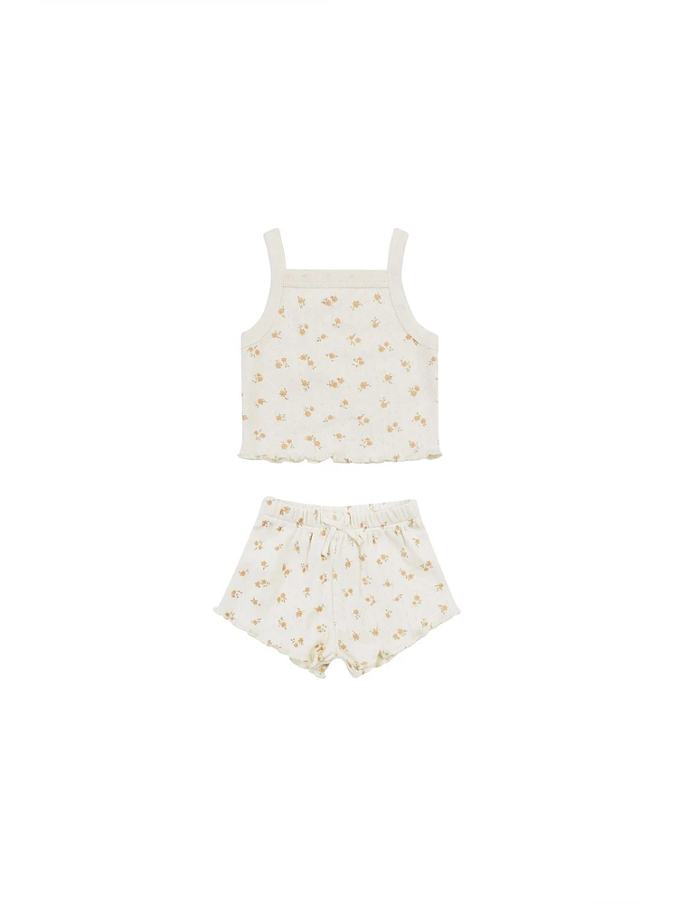 Ditsy Melon Pointelle Tank + Shortie Set