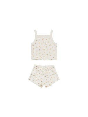 Ditsy Melon Pointelle Tank + Shortie Set