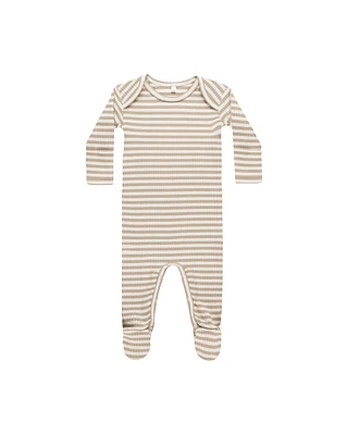 Latte Stripe Ribbed Footie