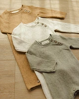 Speckled Natural Cozy Knit Jumpsuit