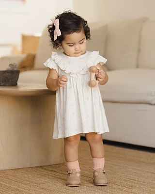 Pink Ditsy Pointelle Ruffle Dress