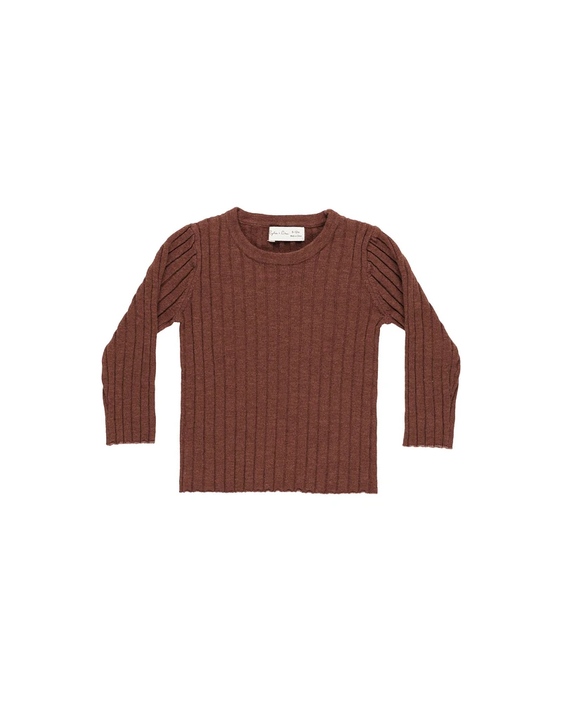 Brick Long Sleeve Knit Top