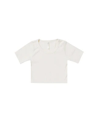 Ivory Ribbed Scoop Tee