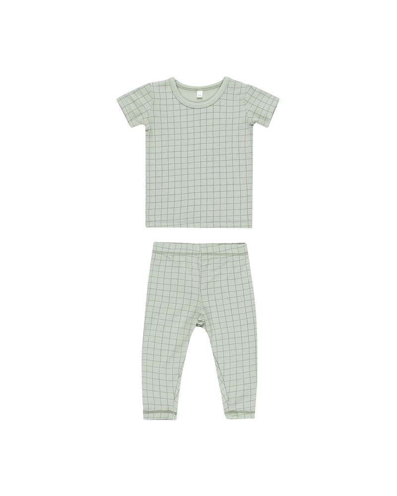 Sage Grid Bamboo Pajama Set