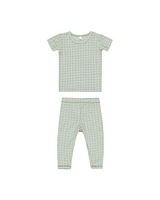 Sage Grid Bamboo Pajama Set