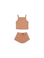 Melon Pointelle Tank + Shortie Set