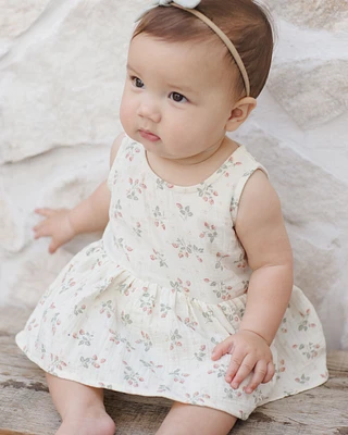 Strawberries Skirted Tank Romper