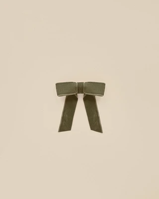 Olive Velvet Bow