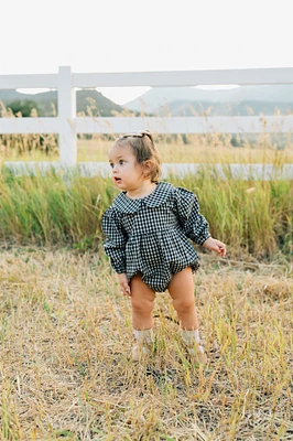 Gingham Peter Pan Bubble Romper