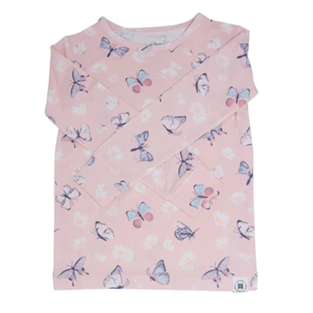Pink Butterfly Daisy Bamboo Pajama Set