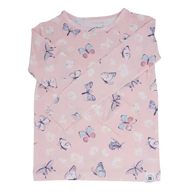 Pink Butterfly Daisy Bamboo Pajama Set