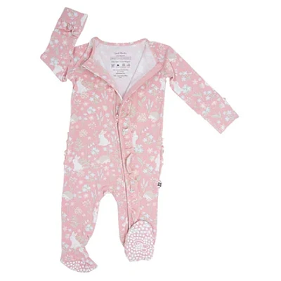 Woodland Bunny Ruffle Bamboo Sleeper