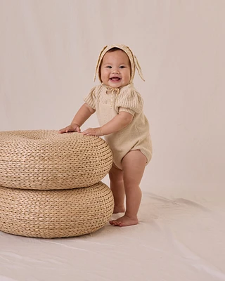 Natural Pointelle Knit Romper
