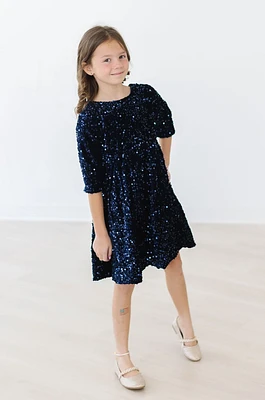 Navy Sequin Dress