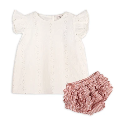 Milly Eyelet Top + Bloomer Set