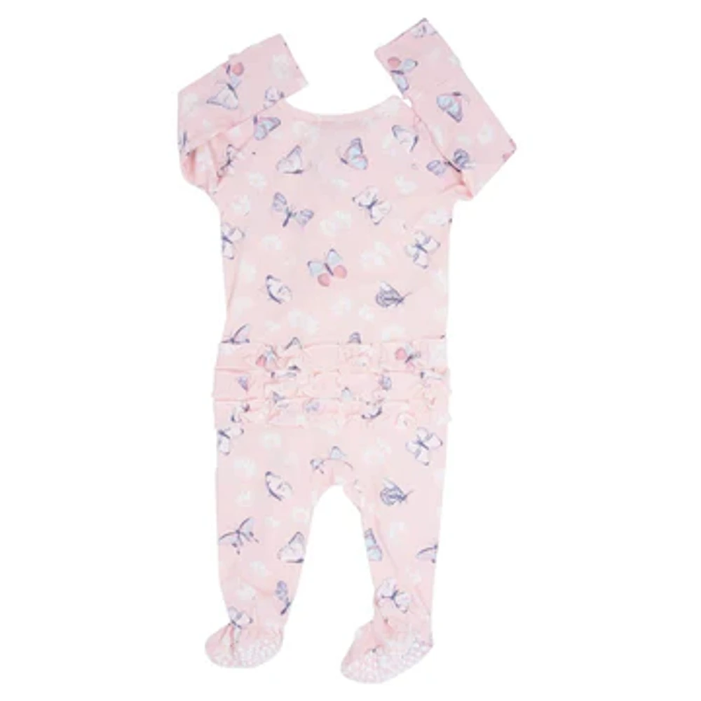 Pink Butterfly Daisy Ruffle Bamboo Sleeper