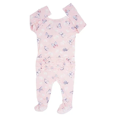Pink Butterfly Daisy Ruffle Bamboo Sleeper