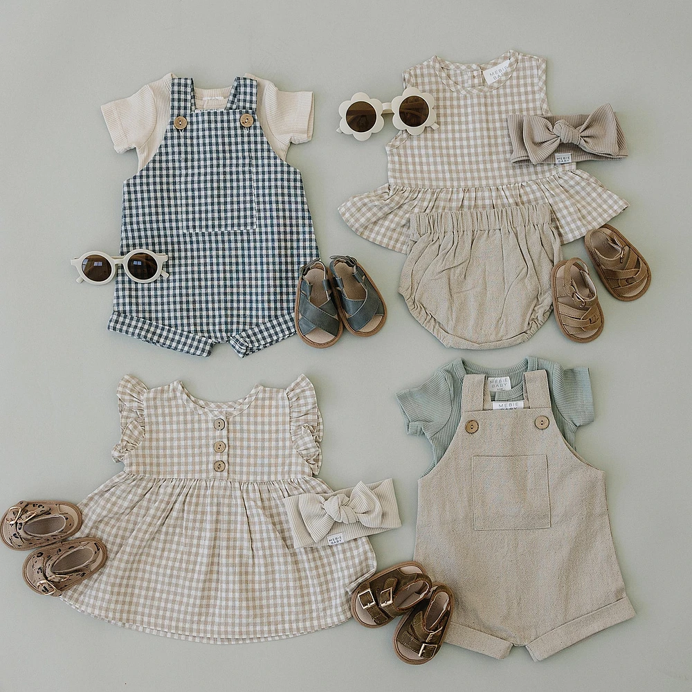 Oatmeal Linen Overalls