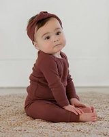 Plum Ribbed Knotted Headband