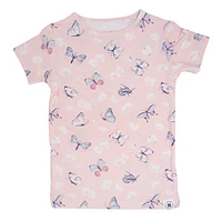 Pink Butterfly Daisy Summer Pajama Set