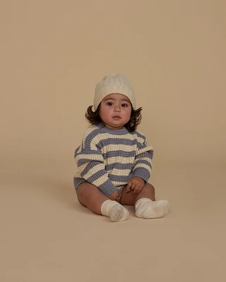 Dusty Blue Stripe Aspen Sweater