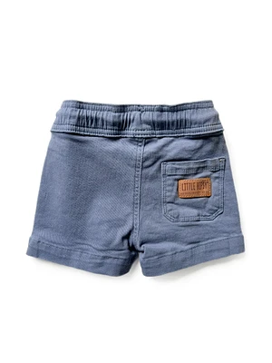 Blue Cotton Twill Short
