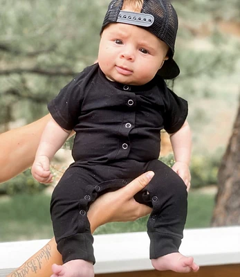 Henry Snap Romper - Black